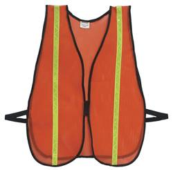 Orange Mesh Vest W/ 1" Lime Ref. Stripe